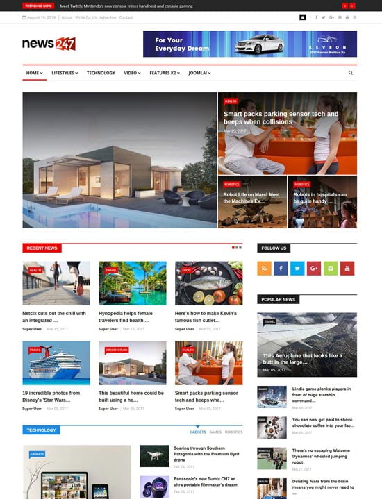 news or magazine website
